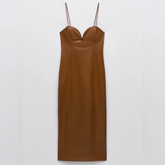 princess polly baby blue dress Zara | Dresses | Zara Brown Pu Leather Maxi Dress